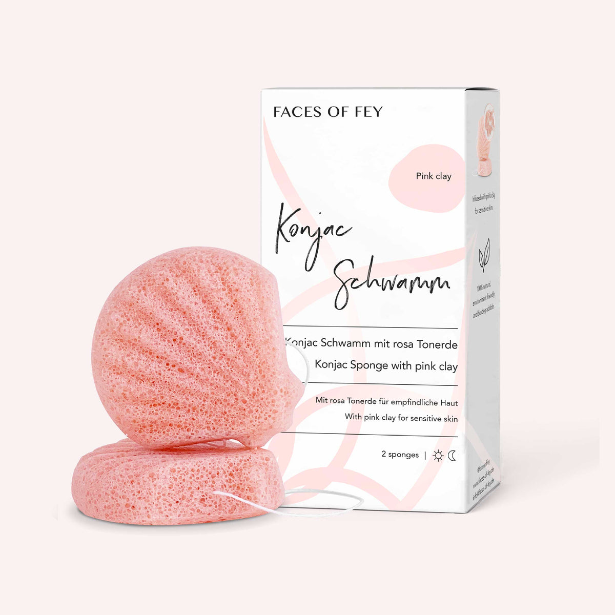 Konjac Sponge - rosa Tonerde