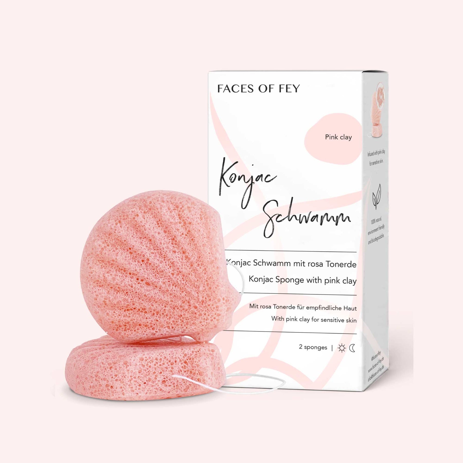 Konjac Sponge - rosa Tonerde