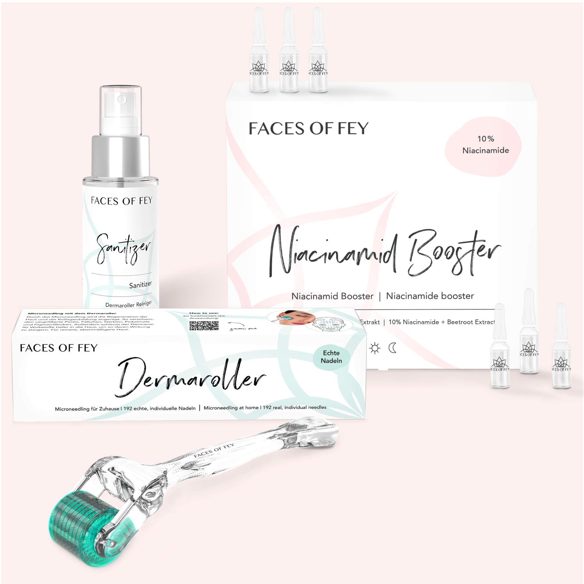 FACES OF FEY Niacinamide Booster Ampullen – 10% Niacinamid + Rote Beete Extrakt, 30 Stück